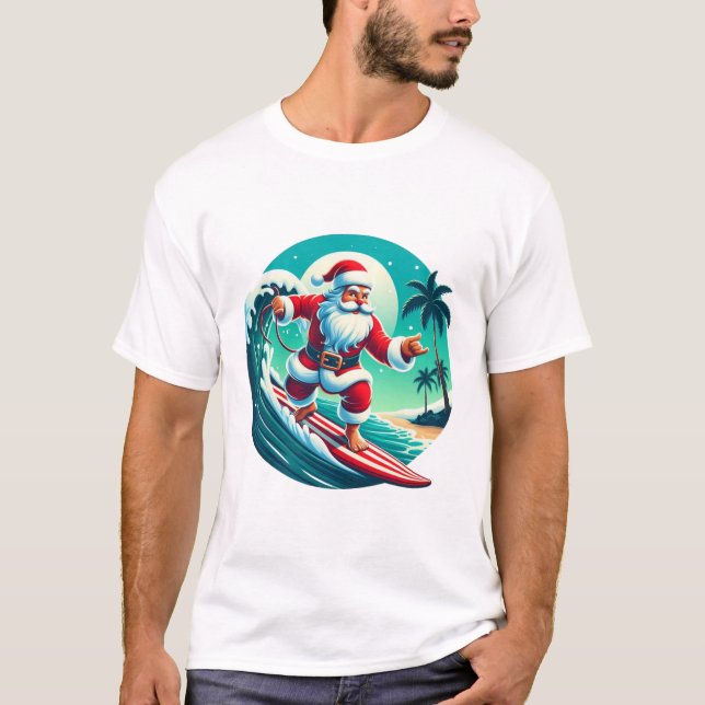 Camiseta Papais noeis de surfe (Frente)
