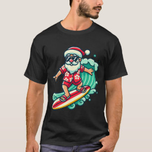 Camiseta Papais noeis De Surfe Férias De Natal Tropicais Xm