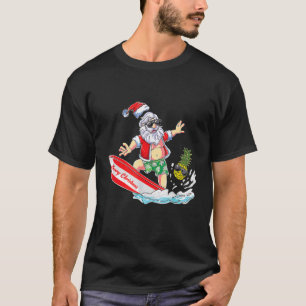 Camiseta Papais noeis De Surfe Férias De Verão De Praia Nat