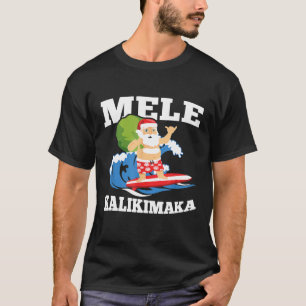 Camiseta Papais noeis de surfe Mele Kalikimaka Havaiano Nat