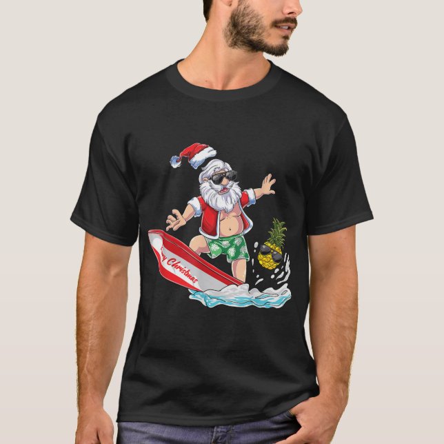 Camiseta Papais noeis de surfe no Natal do Prado faz natal  (Frente)