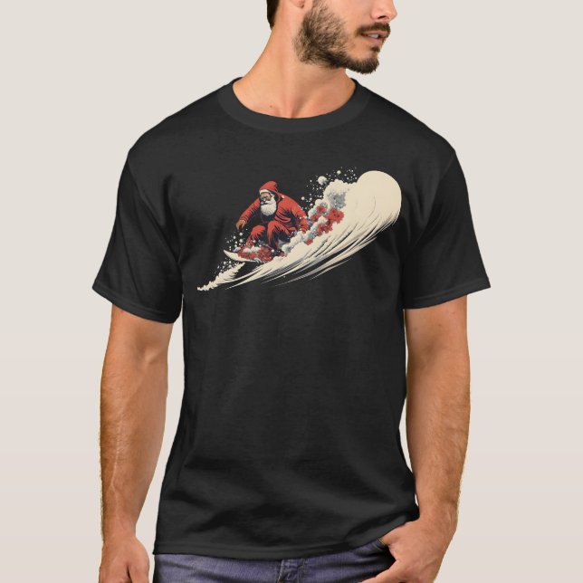 Camiseta Papais noeis de surfe no verão (Frente)