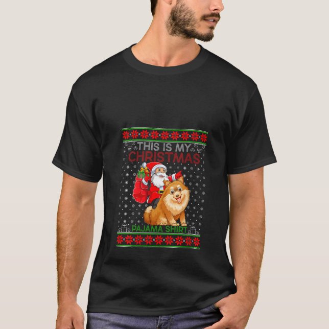 Camiseta Papais noeis De Sweater Feios De Xmas Que Andam Em (Frente)