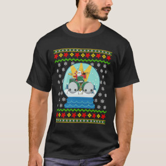 Camiseta Papais noeis de tambor Neve Globo Feio de Natal Pe