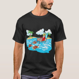 Camiseta Papais noeis de Tartaruga-do-mar Praias Praias