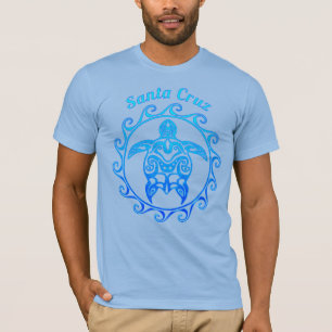 Camiseta Papais noeis de Tartaruga Tribal do Oceano Azul Cr