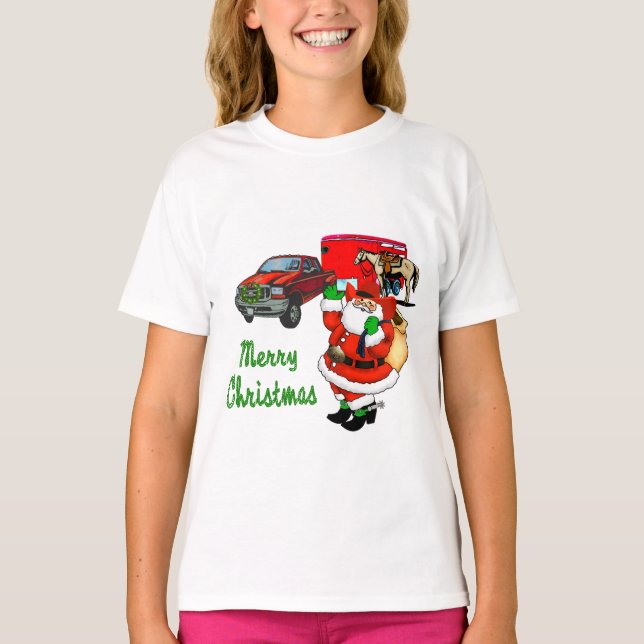 Camiseta Papais noeis de Trailer de Caminhão do Rodeio Ocid (Frente)