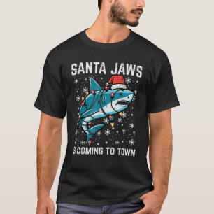 Camiseta Papais noeis de tubarão natalino Tubarão Natal Hom