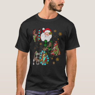 Camiseta Papais noeis de Turquesa de Leopardo do Texas Nata