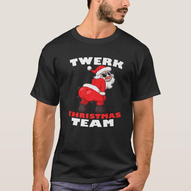 Camiseta Papais noeis De Twerking Em Óculos De Sol De Másca (Frente)