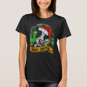 Camiseta Papais noeis de Vaca de Natal de Mooey Heifer Farm