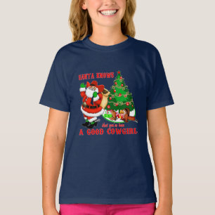 Camiseta Papais noeis de vaqueiro sabem que você tem sido u