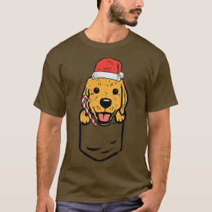 Camiseta Papais noeis de varejo de Ouro de bolso Cachorro N