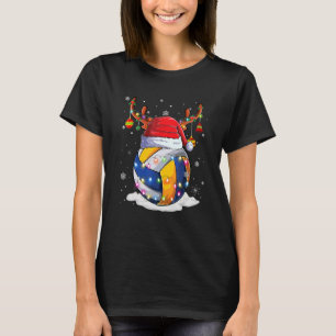 Camiseta Papais noeis De Voleibol De Natal Luzes De Rebelde