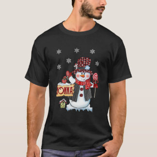 Camiseta Papais noeis de Xadrez Vermelha de Canas de Natal