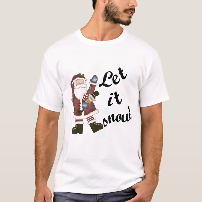 Camiseta Papais noeis Deixam-na Neve T-shirts e presentes (Frente)