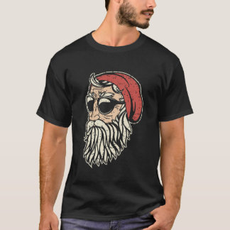 Camiseta Papais noeis Desenhados à Mão Natal Básico Escuro