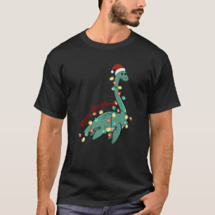 Camiseta Papais noeis Dinossauro Natal Klaus Merry Xmas Tea
