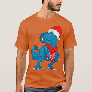 Camiseta Papais noeis Dinossauro T rex natal dá presentes m