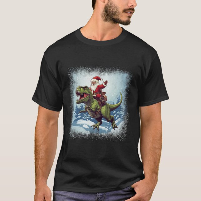 Camiseta Papais noeis Dirigindo Um Natal Engraçado No Dinos (Frente)