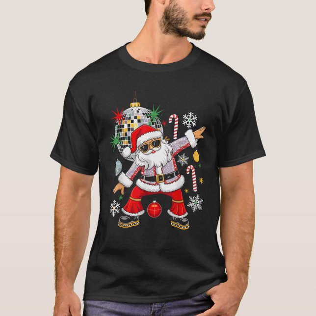 Camiseta Papais noeis Disco Natal Música Retro Groovy 70s 8 (Frente)