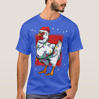 Camiseta Papais noeis divertidos à luz de galinha Feliz Cel