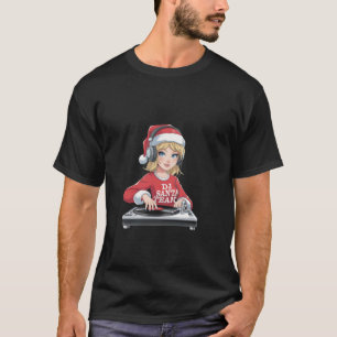 Camiseta Papais noeis DJ Menina Equipe Engraçada Feliz Mixm