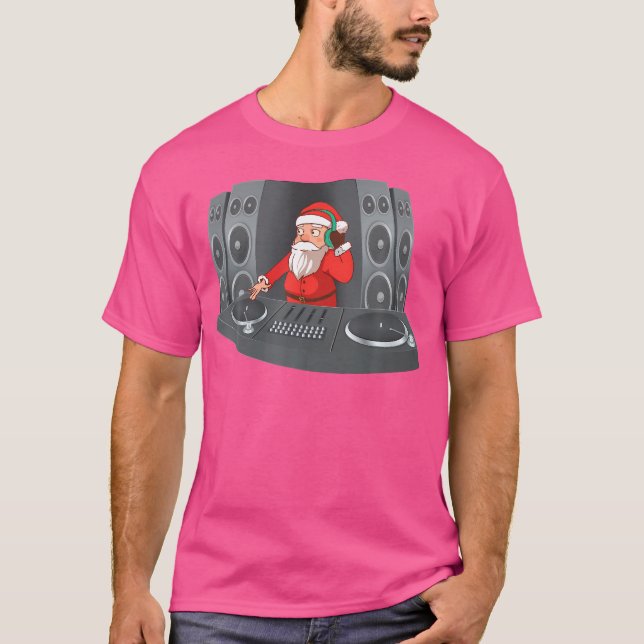 Camiseta Papais noeis Dj Natal Gift Deejay Techno Hip Hop P (Frente)