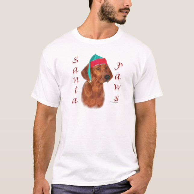 Camiseta Papais noeis do Red bone Coonhound (Frente)