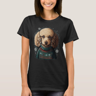 Camiseta Papais noeis do Xmas Toy Poodle no Poodle de Natal