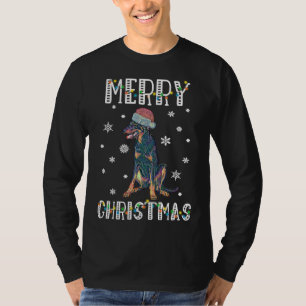 Camiseta Papais noeis Doberman Feliz Natal