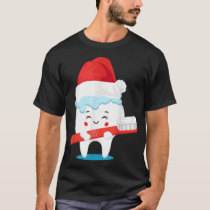Camiseta Papais noeis dos dentes XMs de Natal bonitinho com