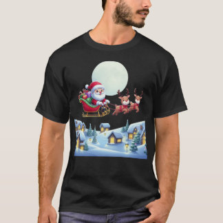 Camiseta Papais noeis e Reindeer Natal Magic Night Tee