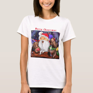 Camiseta Papais noeis e renas Festa Engraçada de Natal - S