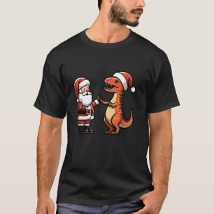 Camiseta Papais noeis e T Rex Dinossaur Altamente Engraçado