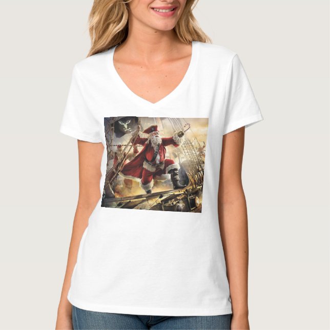 Camiseta Papais noeis É Um Pirata (Frente)