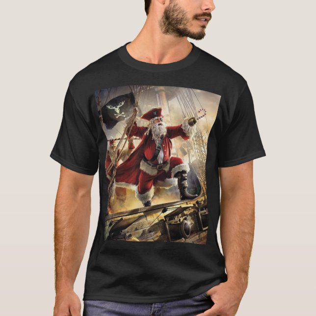Camiseta Papais noeis É Um Pirata (Frente)