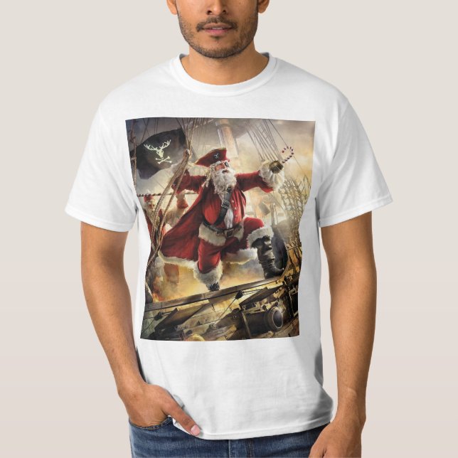 Camiseta Papais noeis É Um Pirata (Frente)