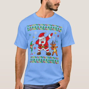Camiseta Papais noeis Elf & Reindeer Dabbing no Natal
