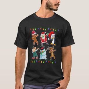 Camiseta Papais noeis Elf Reindeer Gingerpão Pinguim Xma