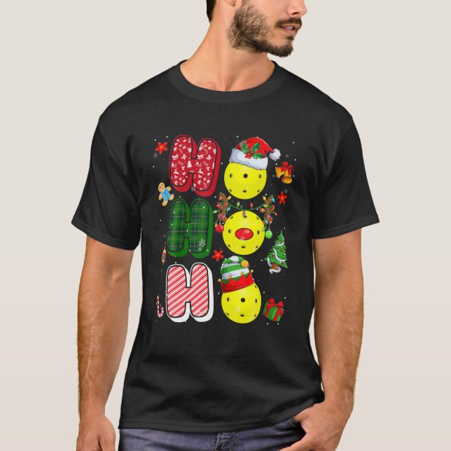 Camiseta Papais noeis Elf Reindeer Pickleball Balls Xmas Tr (Frente)