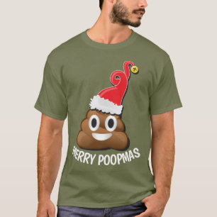 Camiseta Papais noeis Emoji cocô no doce de Natal feio