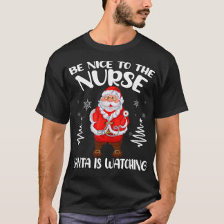 Camiseta Papais noeis Enfermeira Stethoscope Natal Feriado 