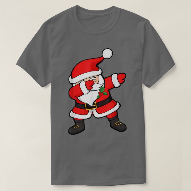 Camiseta Papais noeis Engraçado Dabbing Natal (Frente do Design)