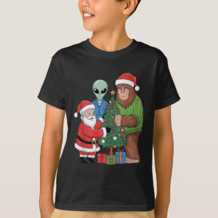 Camiseta Papais noeis Engraçados Alienígena Bigfoot Decoran