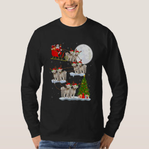Camiseta Papais noeis Engraçados Andando Bichon Frise Lua D