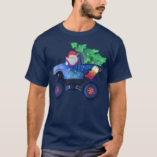 Camiseta Papais noeis Engraçados Andando Caminhão Monstro c
