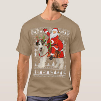 Camiseta Papais noeis Engraçados Andando Do Terrier Dog Fri