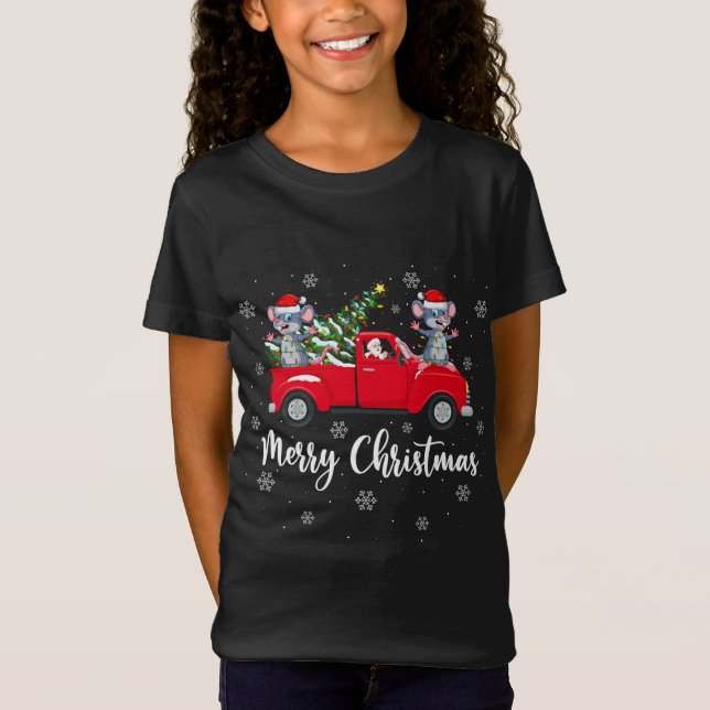 Camiseta Papais noeis Engraçados Andando Na Árvore De Natal (Frente)