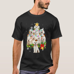 Camiseta Papais noeis Engraçados Bichon Frise Noite de Cach